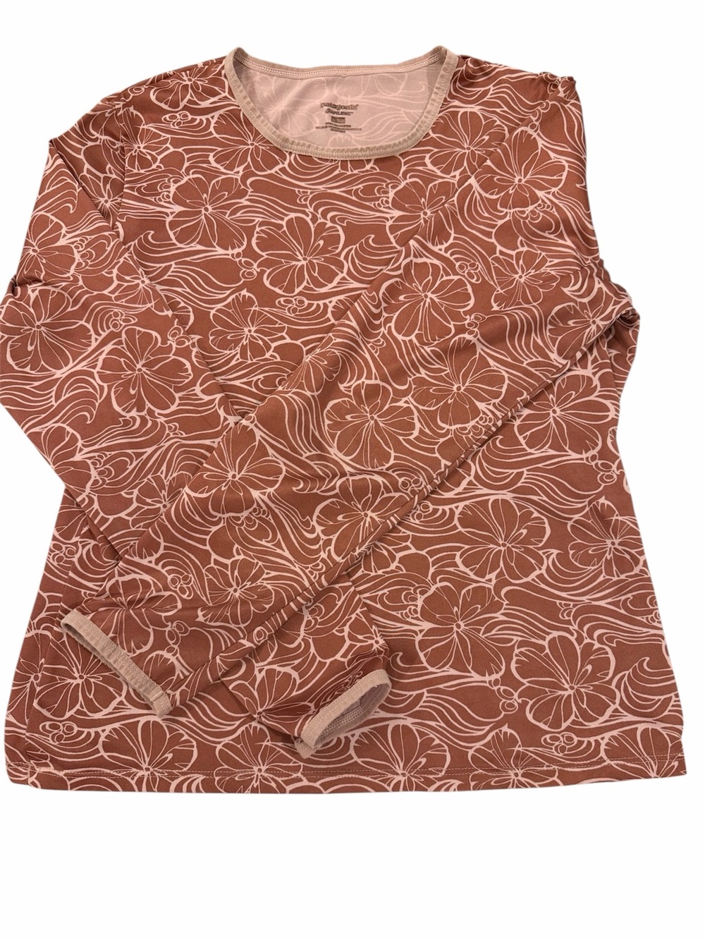 Patagonia Capilene Women’s Floral Long-Sleeve Top - Dusty Rose Size Small